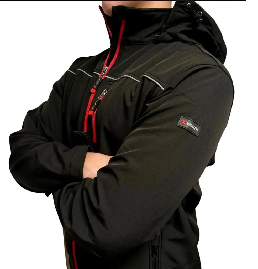 CAMPERA Wurth Neopreno Hybrid Talle XL (Negra-Rojo)