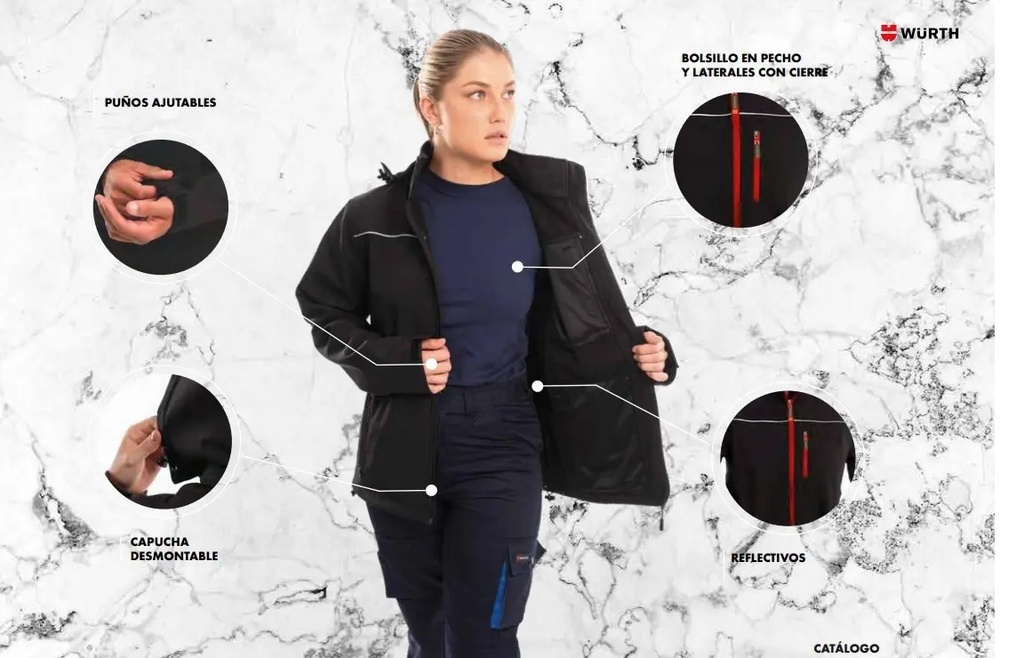 CAMPERA Wurth Neopreno Hybrid Talle 3XL (Negra-Rojo)w
