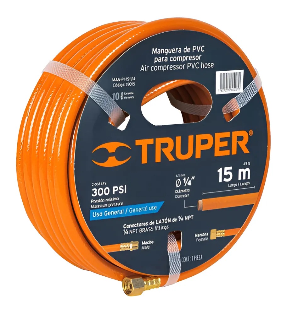 MANGUERA P/PIST.B.PRESION 1/4"TRUPER MANPI15 x 15 Mt