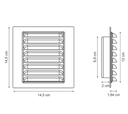 REJILLA VENTILACION PVC 14,5 X 14,5X C/ADAP.100