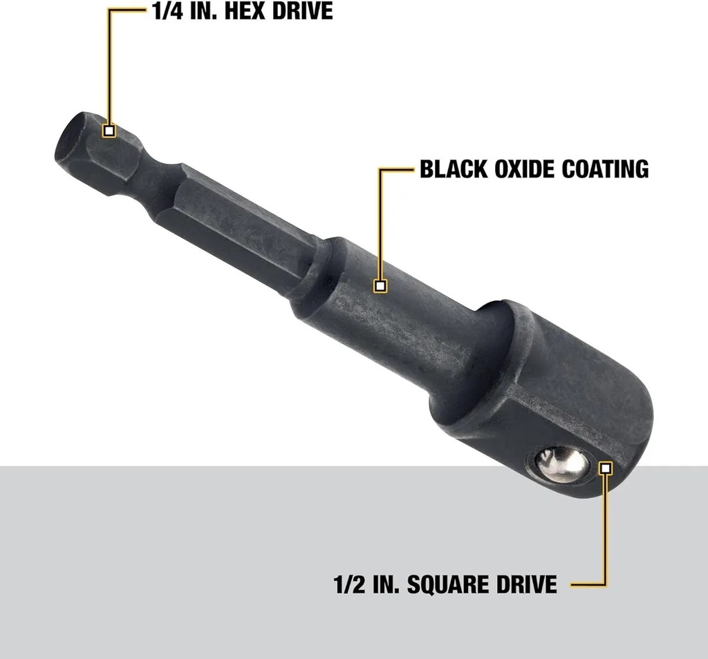 ADAPT. P/BOCALLAVES ENC. 1/2" HEXAG. 1/4" IMPACTO DW2547IR