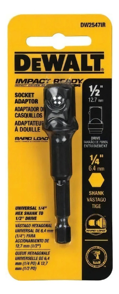 ADAPT. P/BOCALLAVES ENC. 1/2" HEXAG. 1/4" IMPACTO DW2547IR