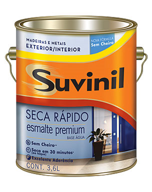 Esmalte PREMIUM Seca Rápido Blanco Satinado SUVINIL 3,6 Lt.