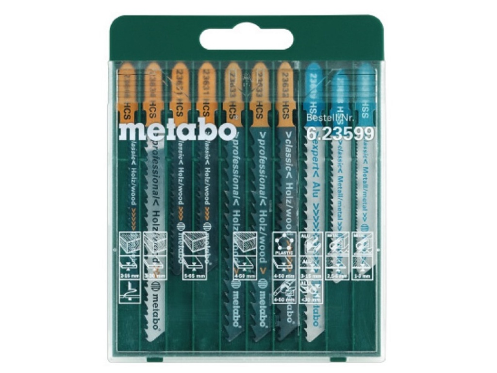 KIT 10 HOJAS P/CALADORA MET./MAD. METABO 623599