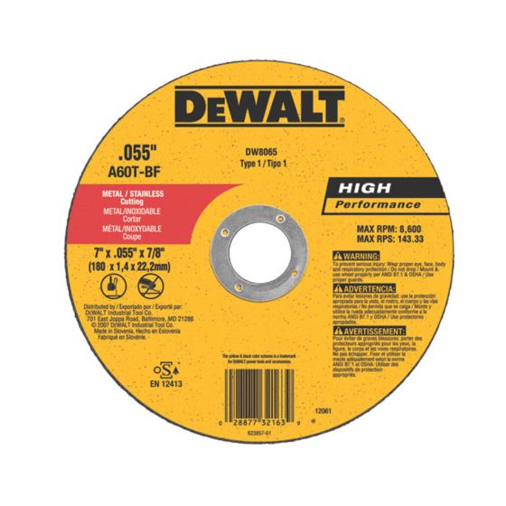 Disco Corte Metal 4.1/2" x 1,6mm. DeWalt DW8051