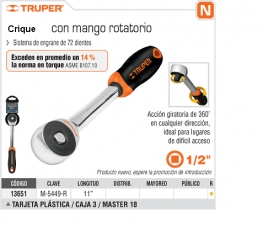 Criquet Mango Rotatorio 360º enc. 1/2" Truper M5449R