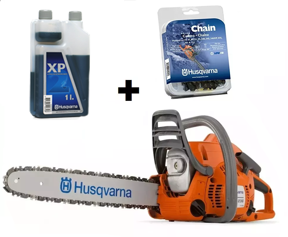 Motosierra Husqvarna 236 14"+Cadena Extra y 1 Lt. Aceite 2T. de Obsequio